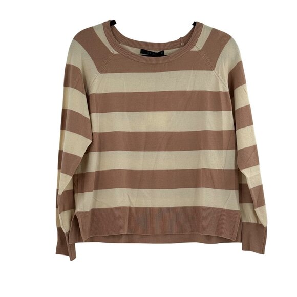 Déluc Tops - Déluc Holbein Sweater In Tan & Cream Stripes, Size S
